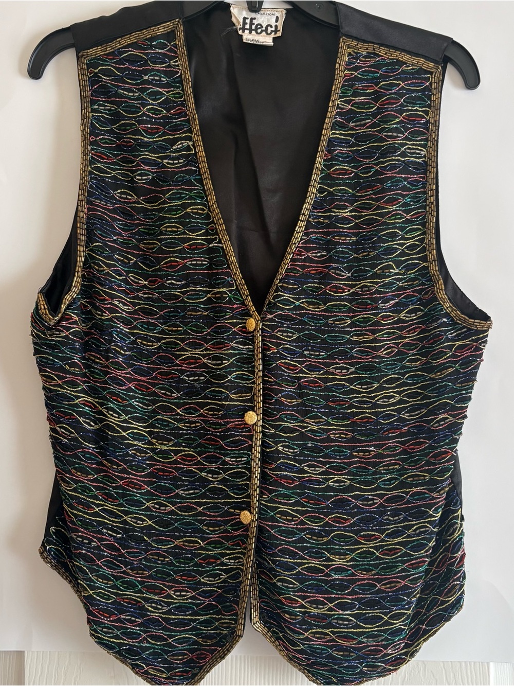 Effeci Multicolor Embroidered V-Neck Vest